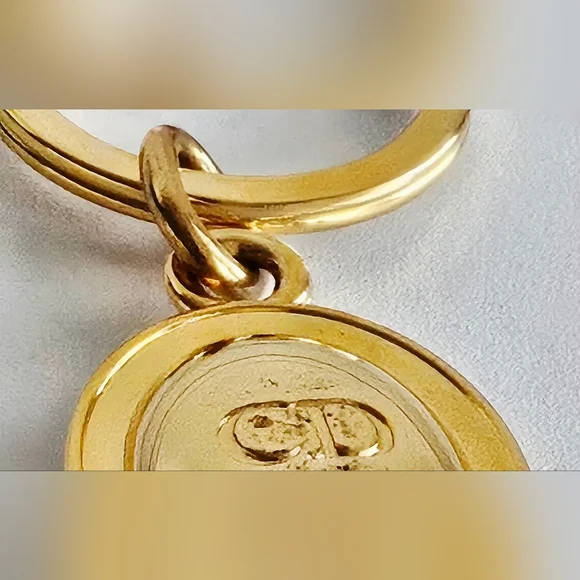Dior CD Logo Gold-tone Bag Charm Key Holder